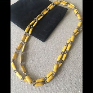 Long JCrew Yellow Enamel and Gold Necklace